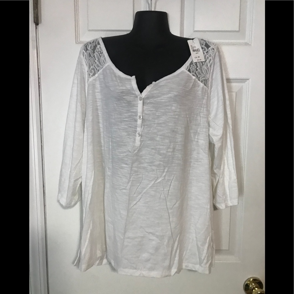 White cotton lace shirt NWT